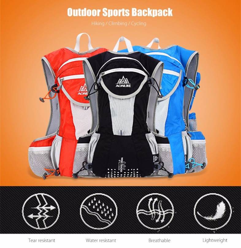 AONIJIE 12L Unisex Sports Bag Backpack with 2L Water Bag for Hiking Climbing