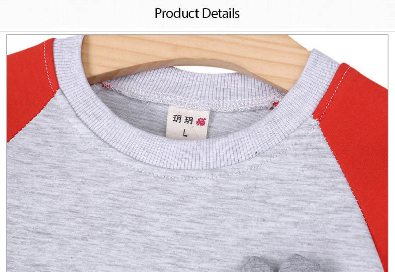 YUEYUEMAO Casual Round Collar Color Block Animal Child Twinset