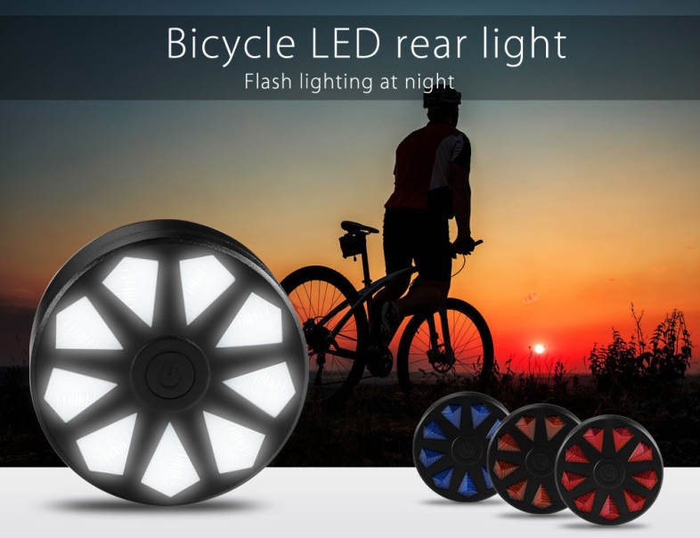 Bicycle Rear Light 9 Diamond Taillight LED Flash Safety Warning Lamp