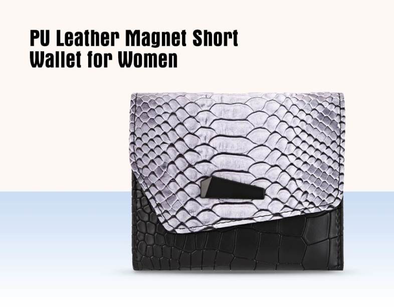 Snake Print PU Leather Magnet Short Clutch Wallet