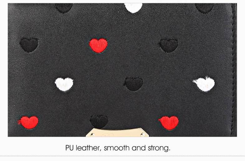 Sweetheart Print PU Leather Snap Fastener Short Wallet