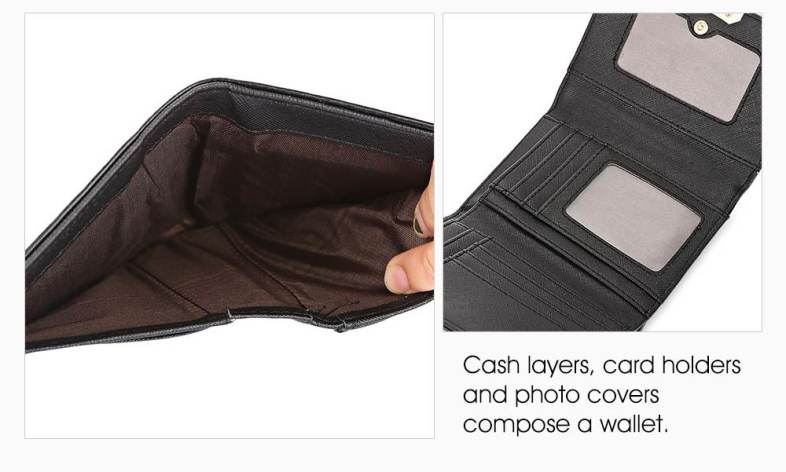 Sweetheart Print PU Leather Snap Fastener Short Wallet