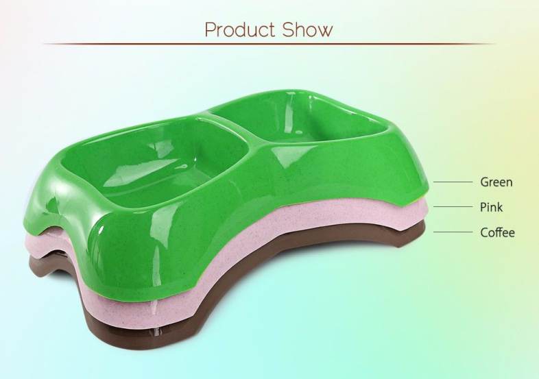 Bone Shape Pet Dog Cat Water Drinking and Food Feeding Bowl