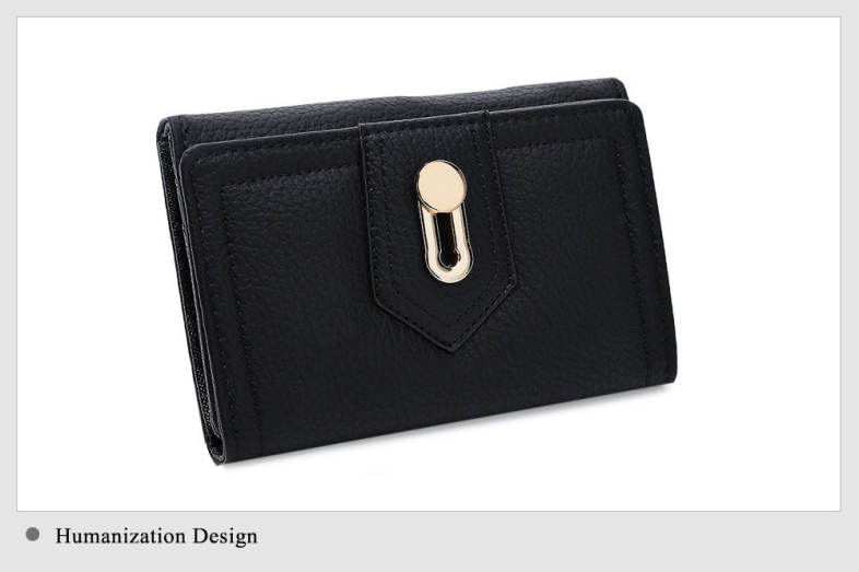 Women Purse Solid Color Card Holder Short Design Clutch Wallet