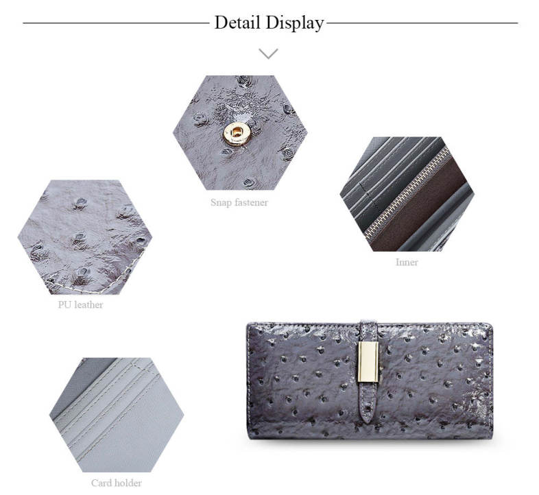 Sweet Cartoon Animal Ostrich Pattern Card Holder Clutch Wallet