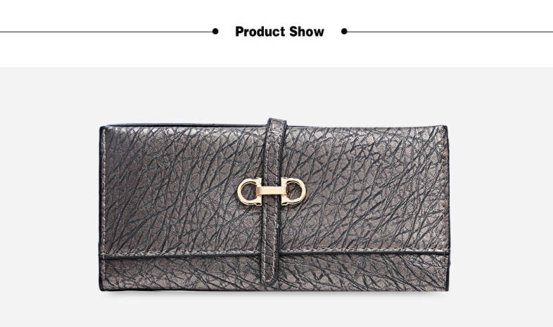 Old Classical Style Stone Pattern Embellishment Metal Hasp Cash Wallet for Women