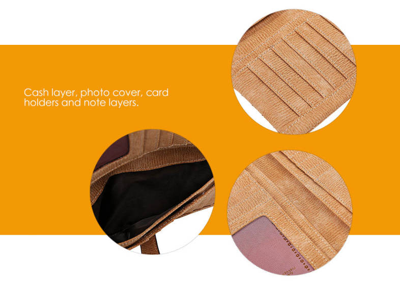 Embroidery Pattern Snap Fastener Long Wallet with Tassel Link