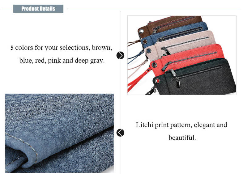 Multi-functional PU Leather Horizontal Phone Tote Wallet