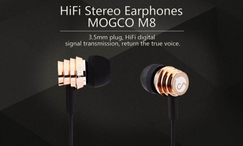 MOGCO M8 HiFi Wired Earphones Headphones