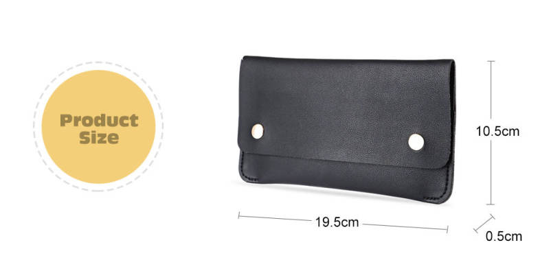 Unisex Concise Design Rivet Element Leather Long Wallet