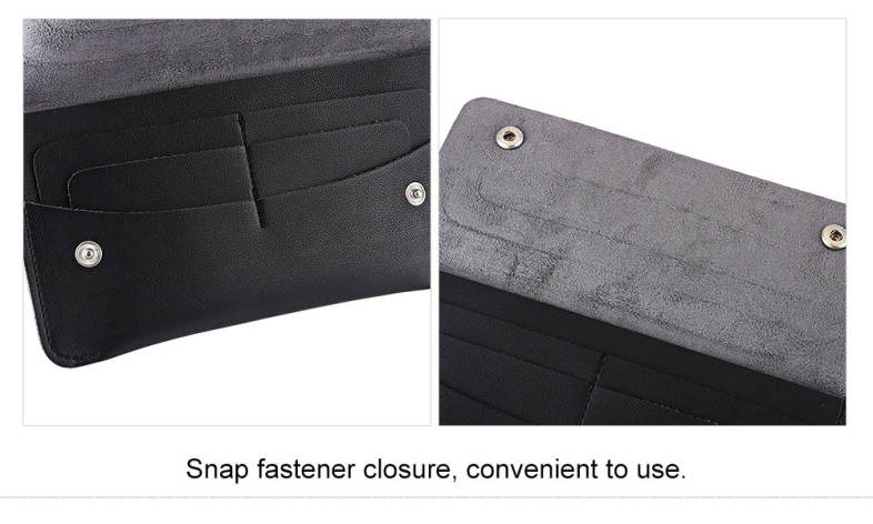 Unisex Concise Design Rivet Element Leather Long Wallet