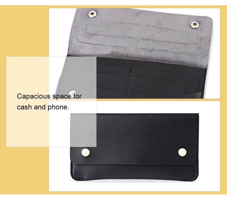 Unisex Concise Design Rivet Element Leather Long Wallet