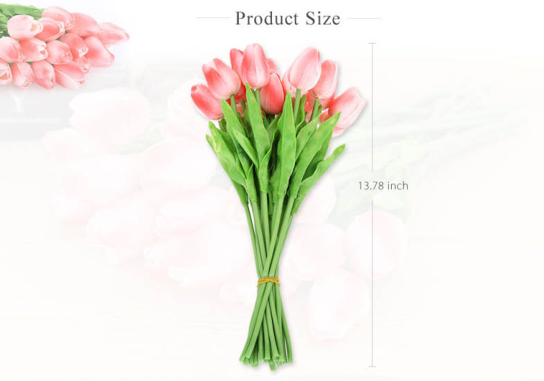 20pcs Artificial PU Tulip Flower Bouquet Home Office Party Wedding Decoration