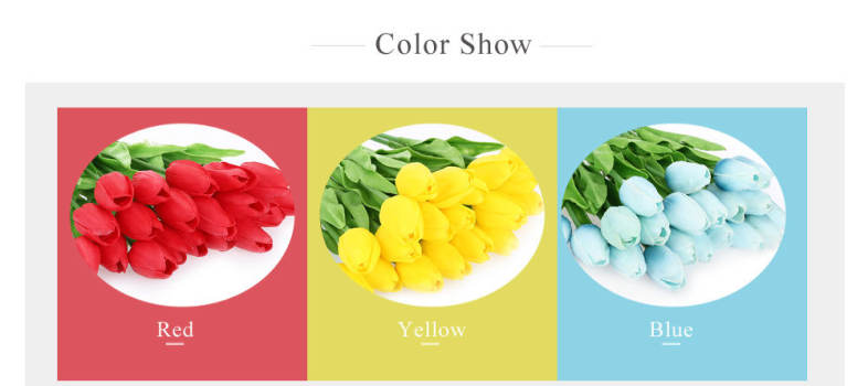 20pcs Artificial PU Tulip Flower Bouquet Home Office Party Wedding Decoration