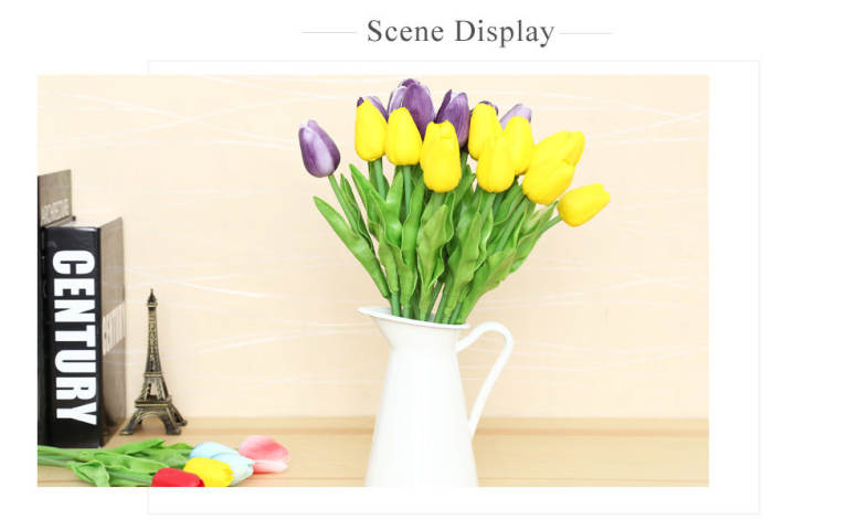20pcs Artificial PU Tulip Flower Bouquet Home Office Party Wedding Decoration