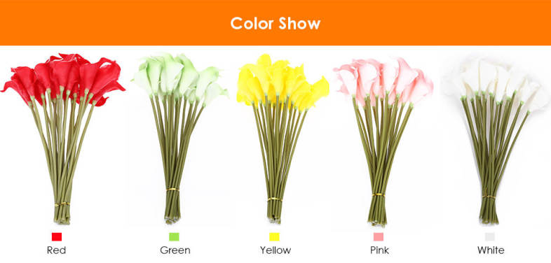 20pcs Artificial PU Calla Lily Flower Bouquet Home Office Party Wedding Decoration
