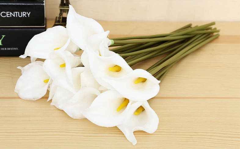 20pcs Artificial PU Calla Lily Flower Bouquet Home Office Party Wedding Decoration