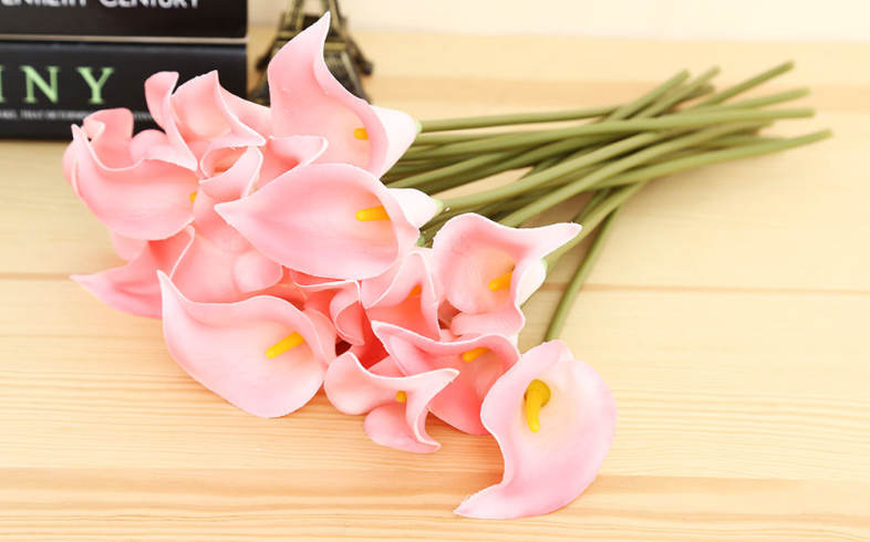 20pcs Artificial PU Calla Lily Flower Bouquet Home Office Party Wedding Decoration