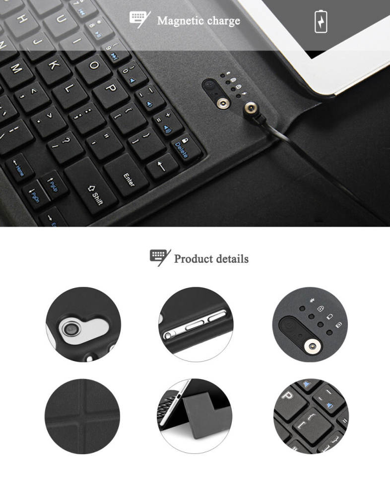 3 in 1 Universal Bluetooth Keyboard Tablet Protective Case with Stander for iPad Air 1 / Air 2 / iPad Pro 9.7