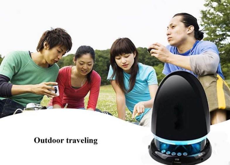 Bullet Shape MIC Wireless Bluetooth Music Speaker Built-in FM Radio with 7-Color Breathing Light for iPhone 6 / 6 Plus 5S 5C 5 4S 4 Computer Cellphone