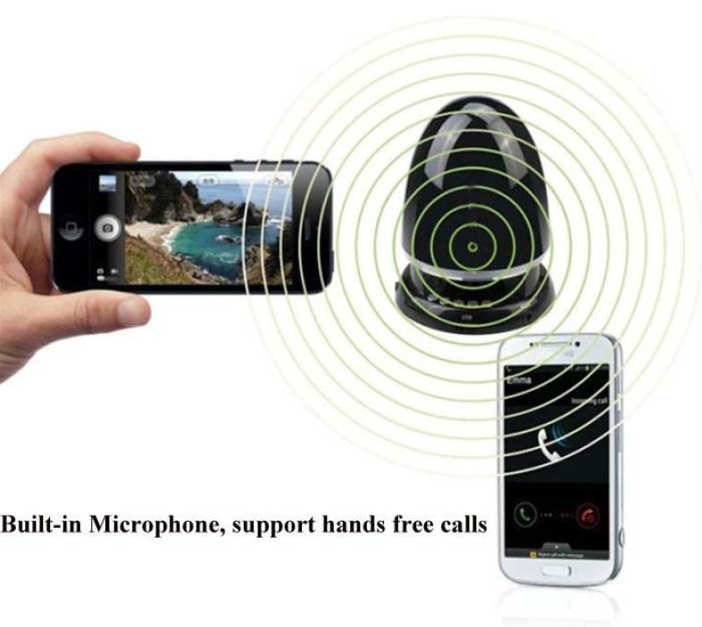 Bullet Shape MIC Wireless Bluetooth Music Speaker Built-in FM Radio with 7-Color Breathing Light for iPhone 6 / 6 Plus 5S 5C 5 4S 4 Computer Cellphone