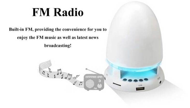 Bullet Shape MIC Wireless Bluetooth Music Speaker Built-in FM Radio with 7-Color Breathing Light for iPhone 6 / 6 Plus 5S 5C 5 4S 4 Computer Cellphone