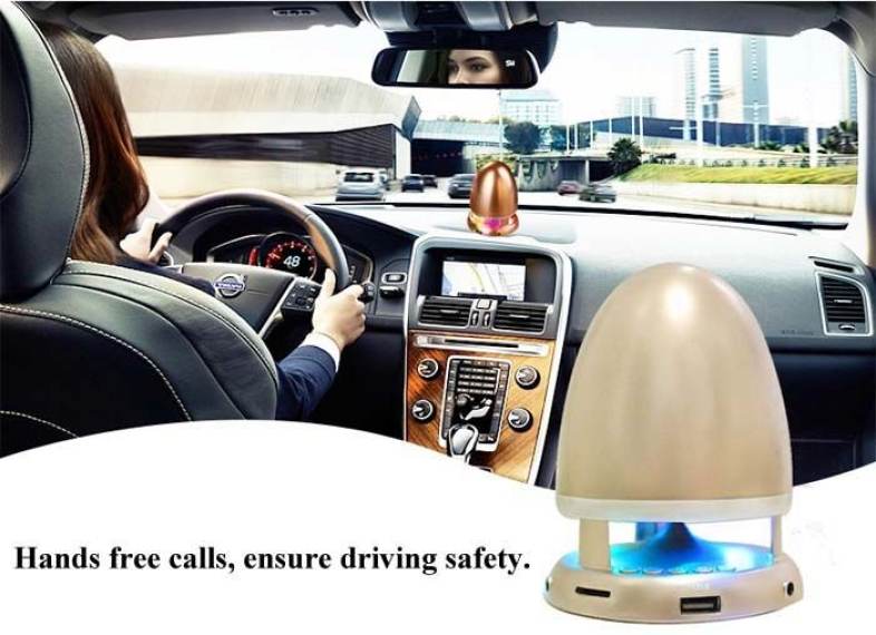 Bullet Shape MIC Wireless Bluetooth Music Speaker Built-in FM Radio with 7-Color Breathing Light for iPhone 6 / 6 Plus 5S 5C 5 4S 4 Computer Cellphone