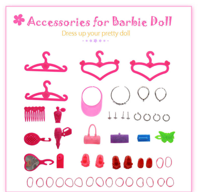 42pcs Accessories for Barbie Doll Xmas Gift