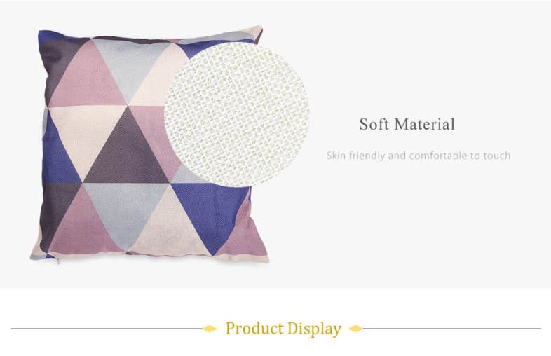 Geometric Triangle Cotton Linen Pillow Cushion Cover