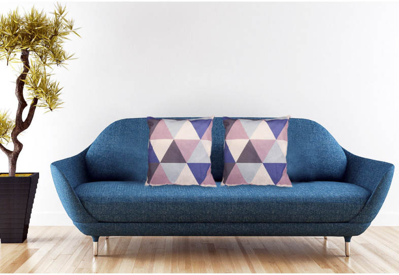Geometric Triangle Cotton Linen Pillow Cushion Cover