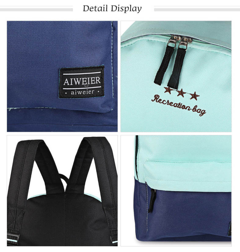Casual Star Pattern Decoration Canvas Travel Shopping Portable Bag Handbag Tote School Backpack