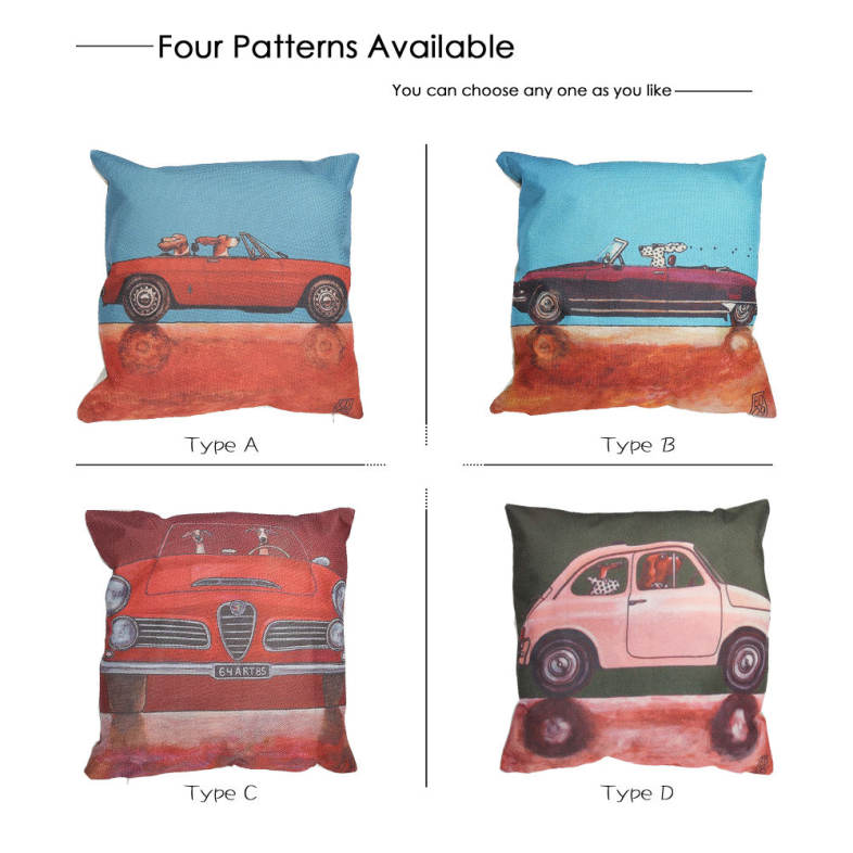 Cartoon Dog Cotton Linen Pillow Cushion Cover Home Decor