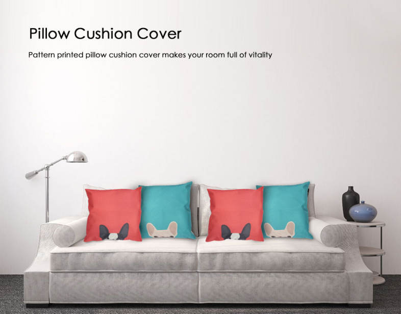 Hide Cat Dog Cotton Linen Pillow Cushion Cover Home Decor