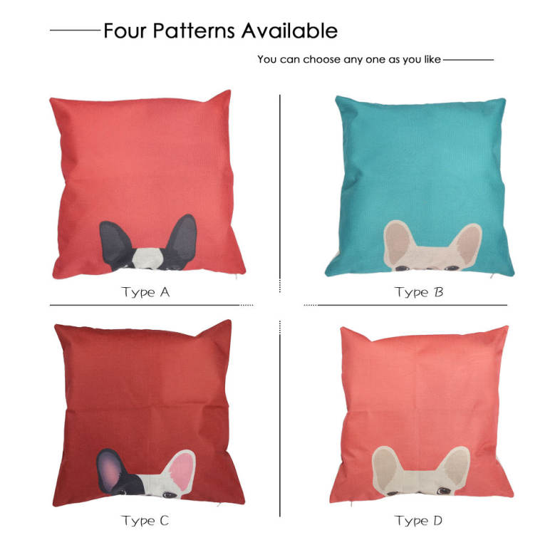 Hide Cat Dog Cotton Linen Pillow Cushion Cover Home Decor