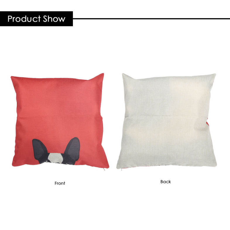 Hide Cat Dog Cotton Linen Pillow Cushion Cover Home Decor