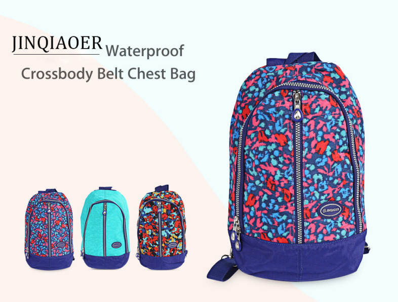 JINQIAOER Waterproof Cross Body Belt Chest Bag Mixed Colors Travel Shoulder Backpack
