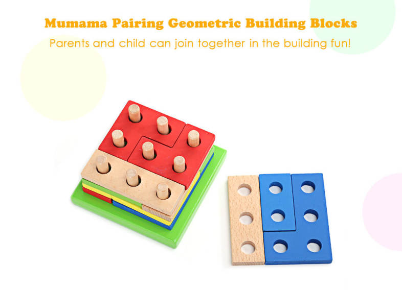 Mumama Pairing Puzzle Geometry Disassembly Building Blocks Child Intelligent Toy