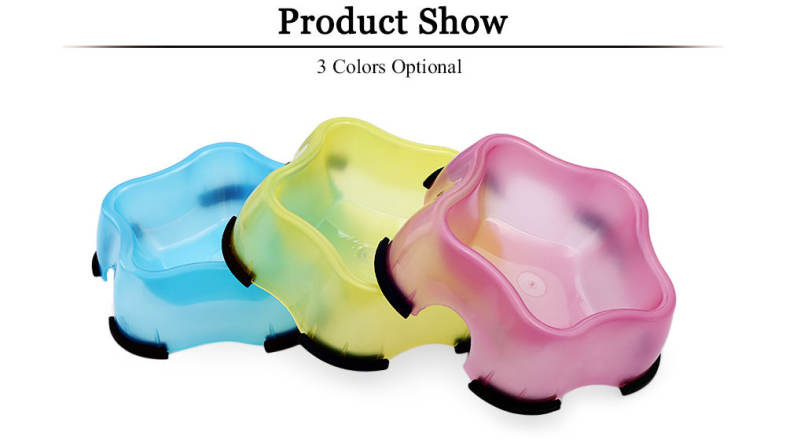 Transparent Plastic Pet Dog Cat Water Food Bowl