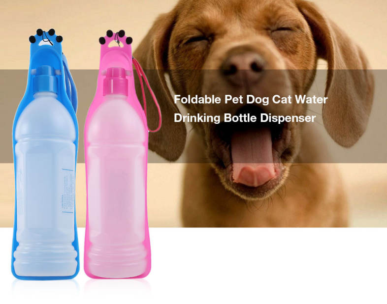 620ML Foldable Plastic Pet Dog Cat Water Drinking Bottle Dispenser