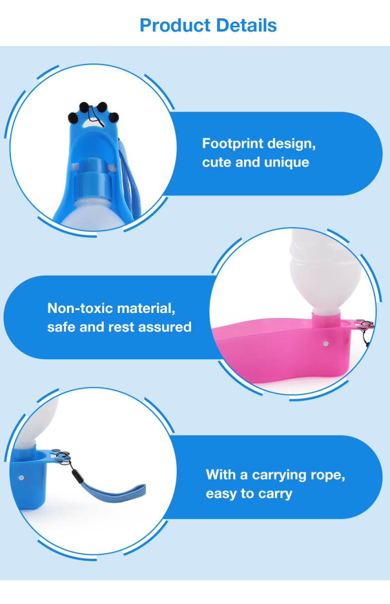 620ML Foldable Plastic Pet Dog Cat Water Drinking Bottle Dispenser