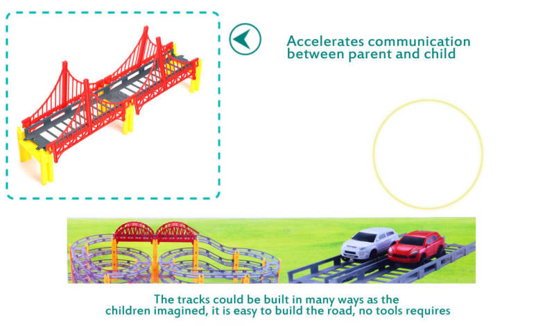 Children DIY Rail Car Racing Track Building Block Toy