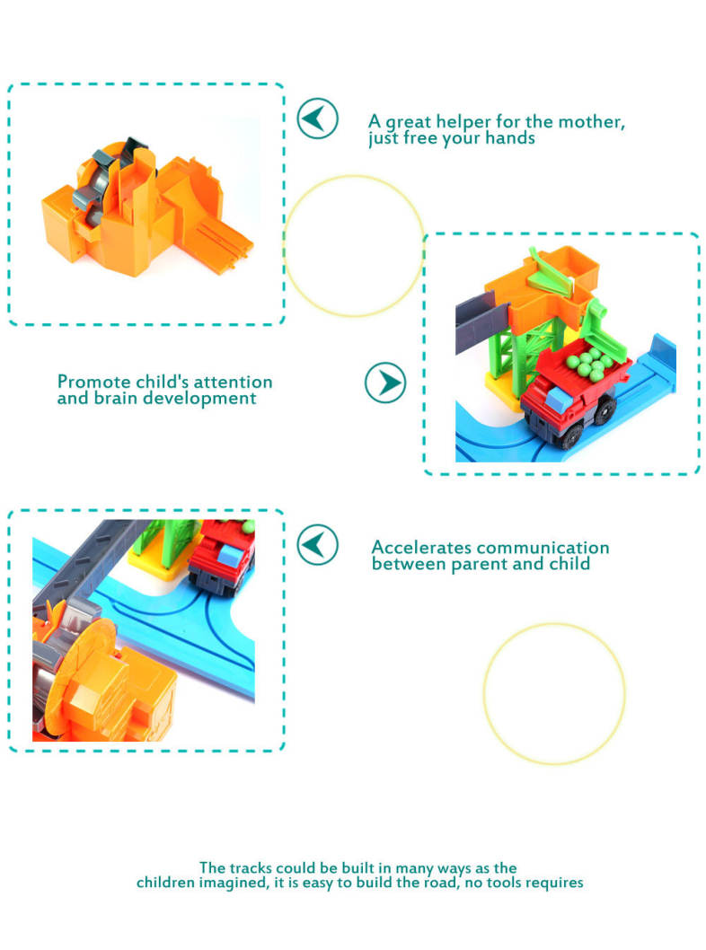 Electric Children DIY Rail Car Racing Track Building Block Toy