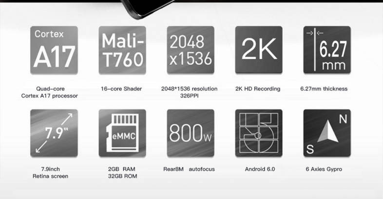 FNF Ifive Mini 4S Tablet PC 7.9 inch Android 6.0 RK3288 Quad Core 1.6GHz 2GB RAM 32GB ROM 2.0MP   8.0MP Cameras