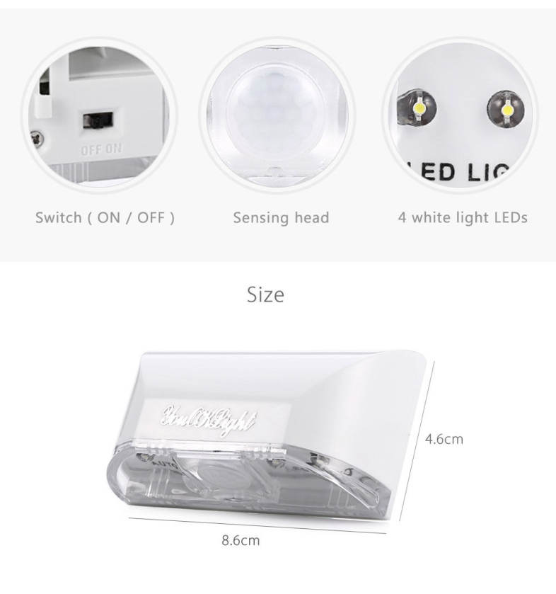 YouOKLight YK2256 Battery Powered Auto PIR LED Keyhole Light Wall Lamp with 4 LEDs