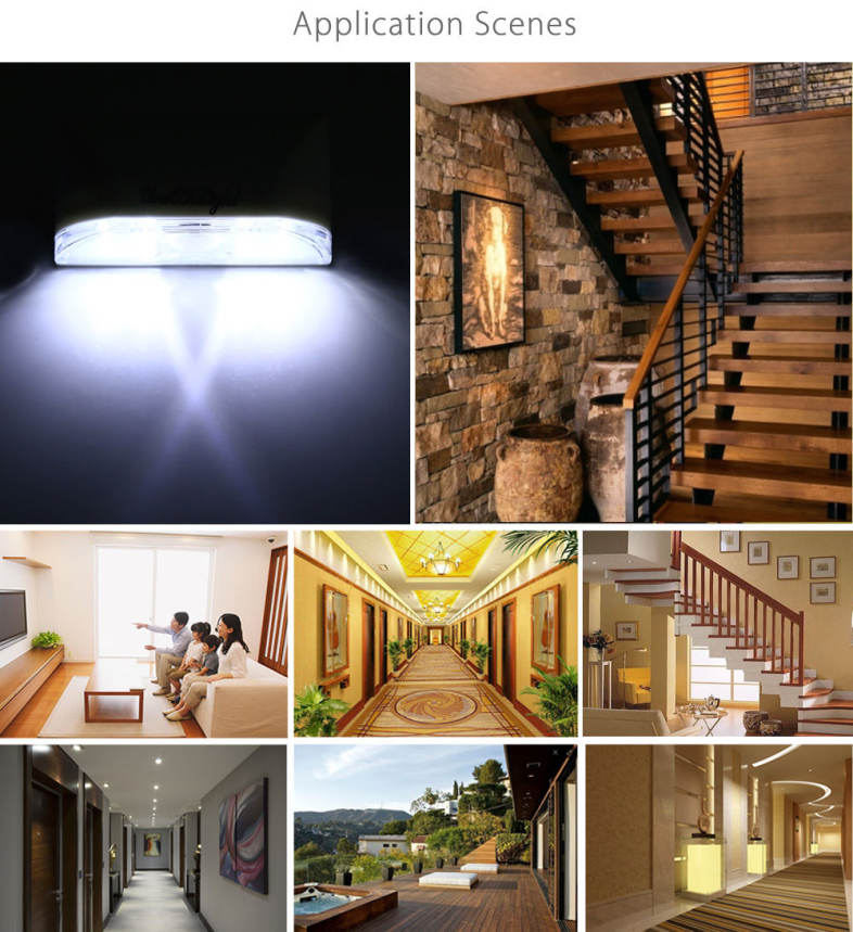 YouOKLight YK2256 Battery Powered Auto PIR LED Keyhole Light Wall Lamp with 4 LEDs
