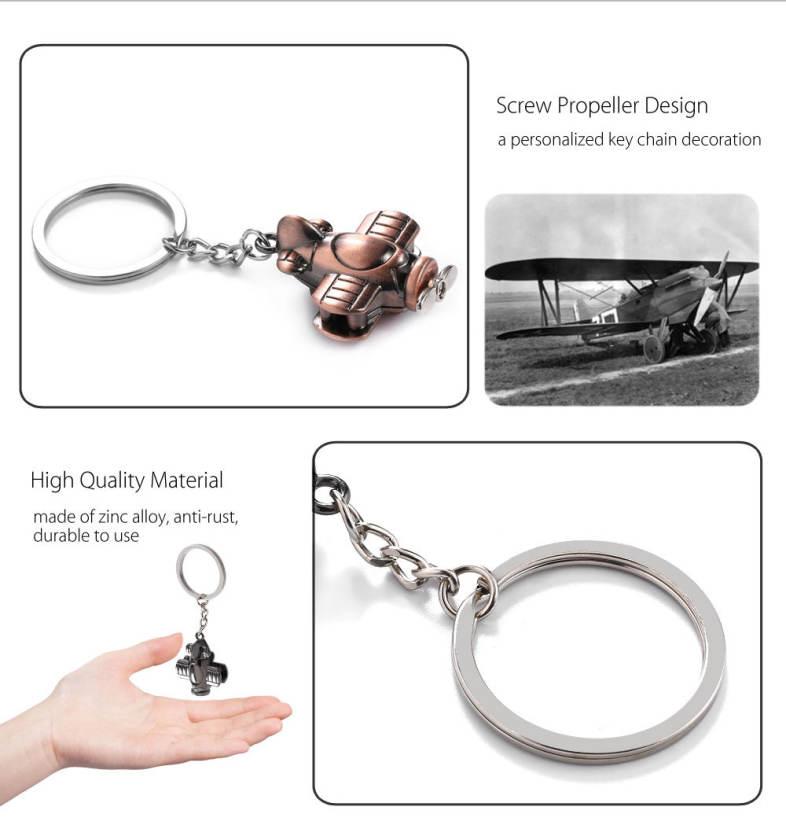 Metal Screw Propeller Key Chain Keyring Pendant Gift