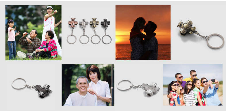 Metal Screw Propeller Key Chain Keyring Pendant Gift