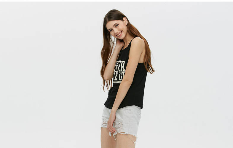 Trendy Mid Waist Button Ripped Denim Shorts for Women