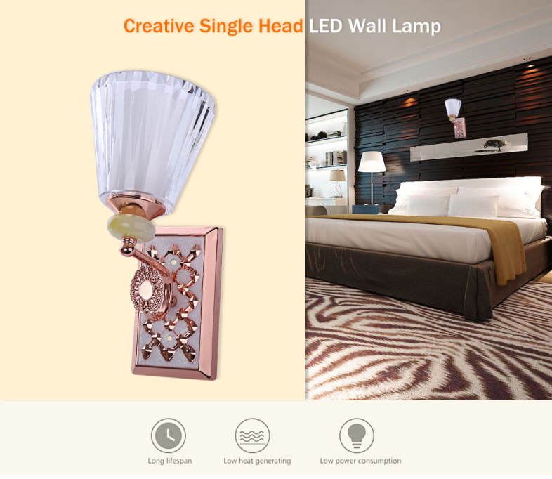 Creative Design E14 LED Wall Lamp Acrylic Lampshade Bedroom Decorate Night Light