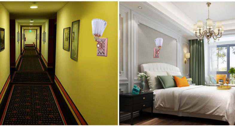 Creative Design E14 LED Wall Lamp Acrylic Lampshade Bedroom Decorate Night Light